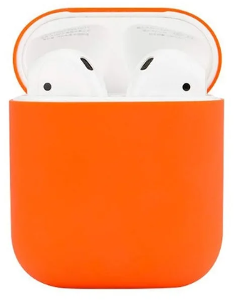 Чехол силиконовый для Airpods 1/Airpods 2 case, X-CASE, оранжевый