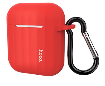 Чехол силиконовый для Airpods 1/Airpods 2, WB10, HOCO, красный