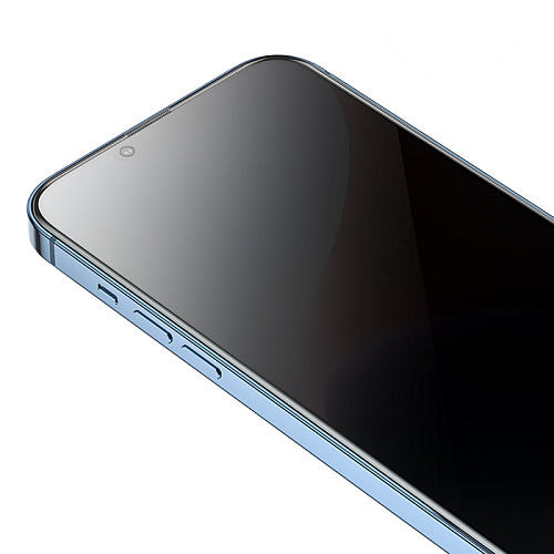 Защитное стекло на iPhone 13 (6.1)/13 Pro/14/16e, G777 Plus, HOCO, anti-static, антишпион, черное