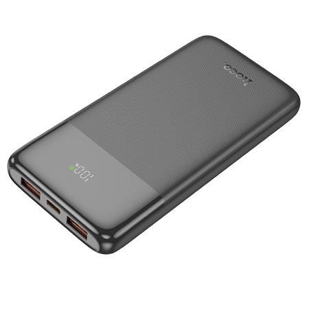 Универсальный Доп. Аккумулятор 10000mAh, J121, HOCO, выход: 2 USB (22.5W)+1 PD (20W) с дисплеем, черный