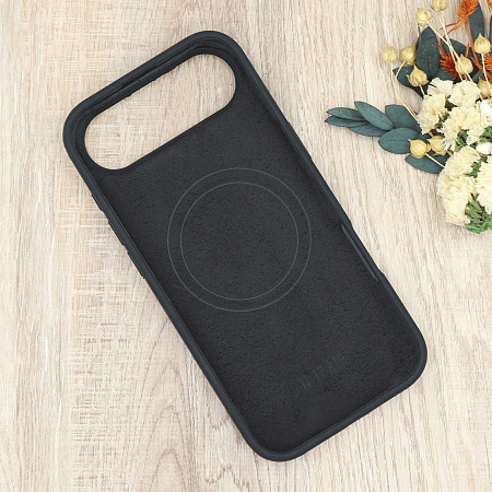 Чехол-накладка для iPhone 17 Air, Silicon Case, магнитный (MagSafe), без лого, X-CASE, черный