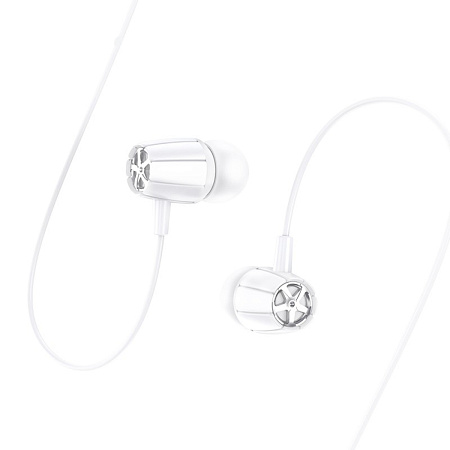 Проводные наушники M88, Graceful universal earphones with mic, HOCO, вакуумные с микрофоном, белые