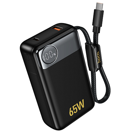 Универсальный Доп. Аккумулятор 12000mAh, Q53, HOCO, выход: 1 PD (65W), Type-C (60W), черный