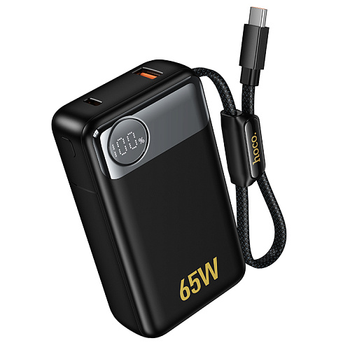 Универсальный Доп. Аккумулятор 12000mAh, Q53, HOCO, выход: 1 PD (65W), Type-C (60W), черный