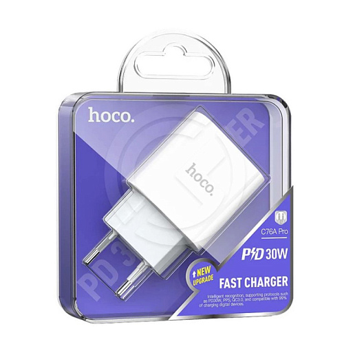 Сетевое зарядное устройство, 1 PD 30W (C76A Pro), HOCO, белый