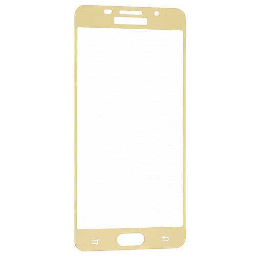 Защитное стекло на Samsung A510F, Galaxy A5 (2016), с загибом, золотое, X-CASE