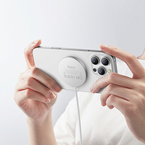 Беспроводное зарядное устройство, CW63, протокол быстрой зарядки Qi2, Type-C, белый