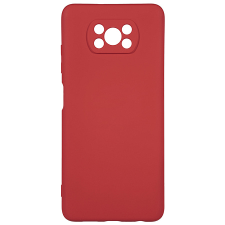 Чехол силиконовый для Xiaomi Poco X3/Poco X3 Pro/Poco X3 NFC, good quality, с защитой камеры, X-CASE, красный
