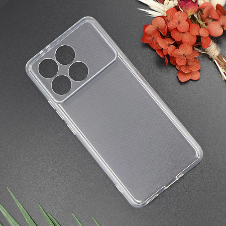 Чехол силиконовый для Xiaomi Poco F6 Pro /Redmi K70 (5G) /Redmi K70 Pro (5G), с защитой камеры, X-CASE, прозрачный