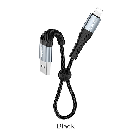 USB дата кабель Lightning, HOCO, X38, 25см, черный