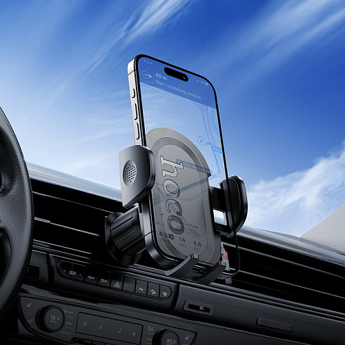 Держатель автомобильный на решетку, H53, HOCO, ультра тонкий, черный Держатель автомобильный на решетку, H53, HOCO, ультра тонкий, черный