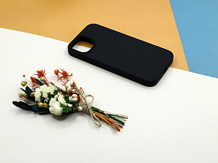 Чехол-накладка для iPhone 14, Silicon Case, без лого, черный