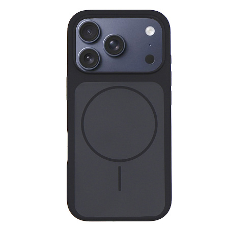 Чехол-накладка для iPhone 17 Pro, Silicon Case, магнитный (MagSafe), с дизайном, без лого, X-CASE, черный