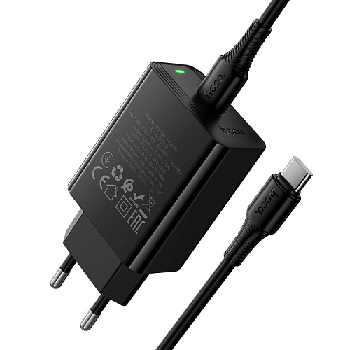 Сетевое зарядное устройство, 1 PD 20W  (CS93A), HOCO, Type-C to Type-C, черный