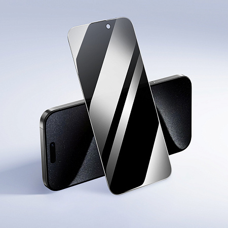 Защитное стекло для iPhone 15 Pro Max, G777 Plus, HOCO, anti-static, антишпион, черное