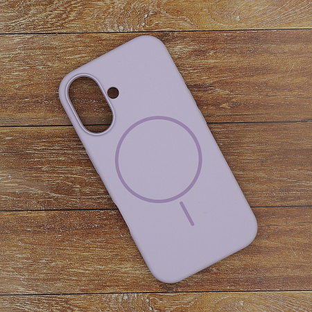 Чехол-накладка для iPhone 16, Silicon Case, магнитный (MagSafe), без лого, X-CASE, сиреневый