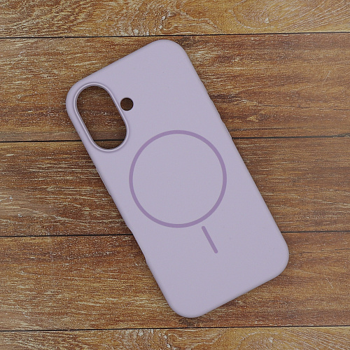 Чехол-накладка для iPhone 16, Silicon Case, магнитный (MagSafe), без лого, X-CASE, сиреневый
