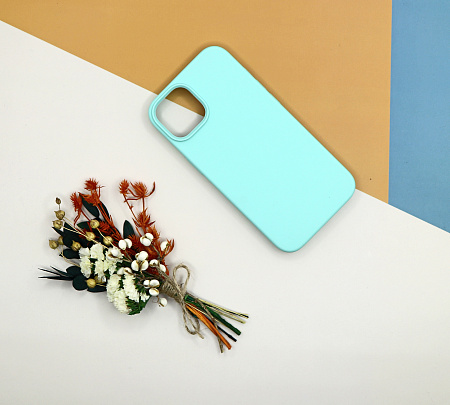 Чехол-накладка для iPhone 14, Silicon Case, без лого, бирюзовый
