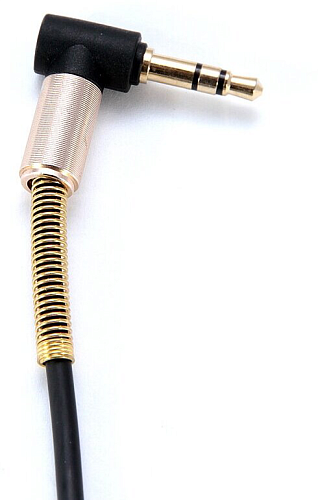 AUX Audio кабель 3,5 мм, UPA02, HOCO, черный, угловой