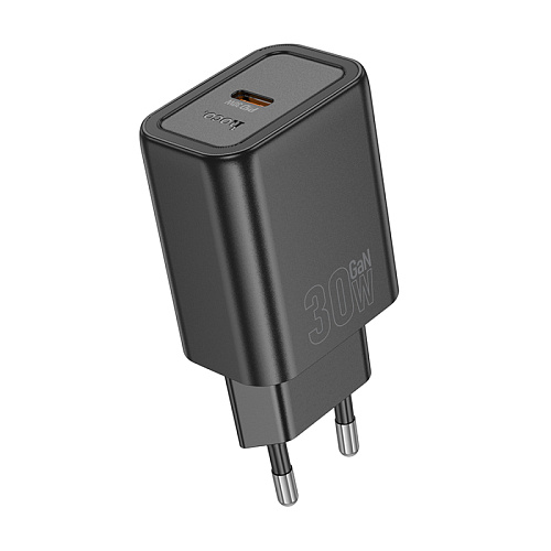 Сетевое зарядное устройство, 1 PD 30W + 1 USB 3.0 QC (N63), HOCO, черный