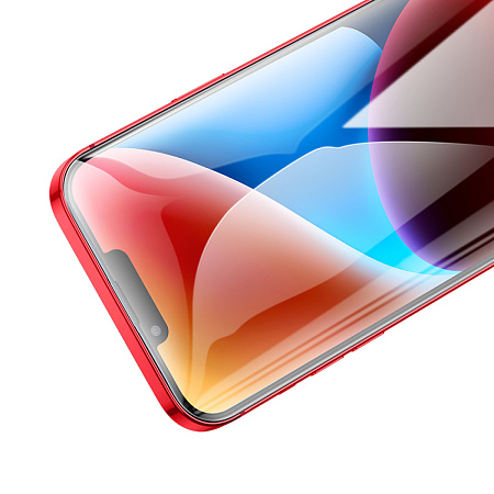 Защитное стекло на iPhone 13 (6.1)/13 Pro/14/16e, G777, HOCO, anti-static, черное