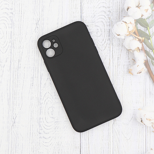 Чехол силиконовый для iPhone 11 (6.1), с микрофиброй внутри, с защитой камеры, X-CASE, черный