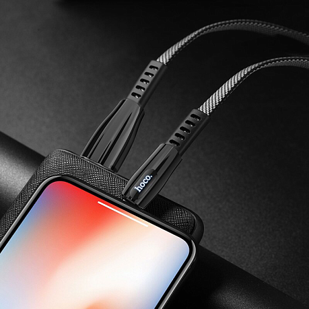USB дата кабель Lightning, HOCO, U70, 1.2m, темно-серый