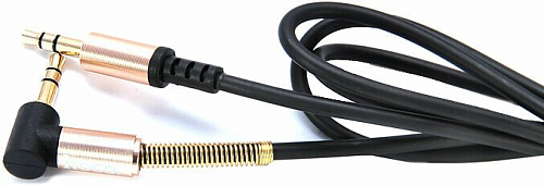 AUX Audio кабель 3,5 мм, UPA02, HOCO, черный, угловой