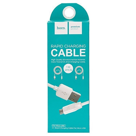 USB Кабель Micro, HOCO, X1, (2 штуки в упаковке), белый