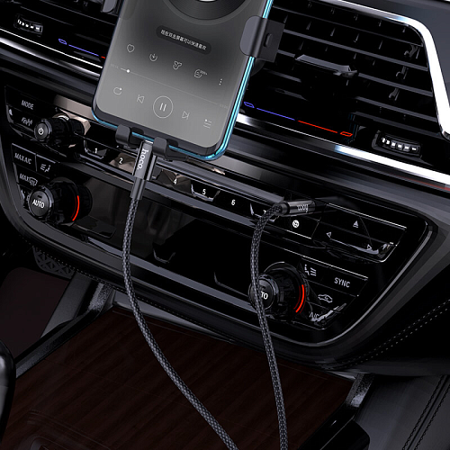 AUX Audio кабель 3,5 мм на Type-C, UPA19, HOCO, черный