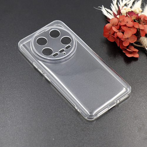 Чехол силиконовый для Xiaomi 14 Ultra, c защитой камеры, X-CASE, прозрачный