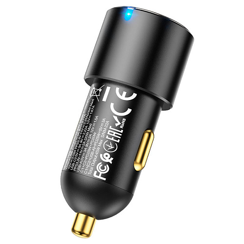 Автомобильное зарядное устройство, 1 USB QC3.0+2 PD 45W (NZ6), HOCO, черный