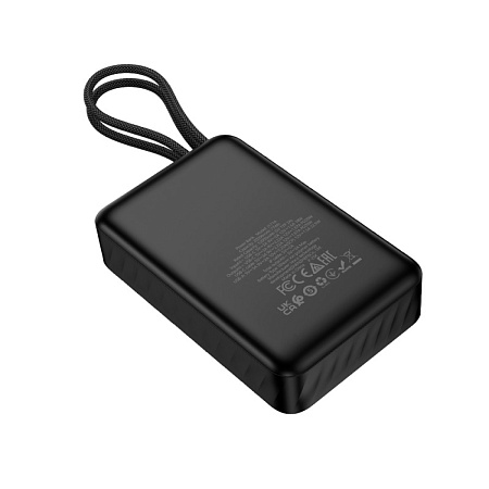 Универсальный Доп. Аккумулятор 20000mAh, J171A, HOCO, выход: 1 USB (22.5), 1 PD (20W), с двумя кабелями, черный