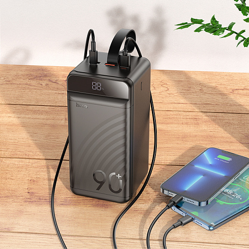 Универсальный Доп. Аккумулятор 90000mAh, J123D, HOCO, выход: 1 USB 22.3W+ 2 USB 5V/2+1 PD 20W, черный