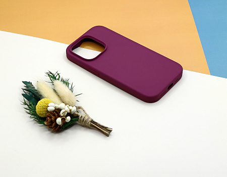Чехол-накладка для iPhone 14 Pro, Silicon Case, без лого, винный