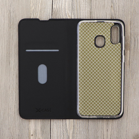 Чехол-книжка для Samsung Galaxy A20/A30/M10S, X-CASE, боковой, черный