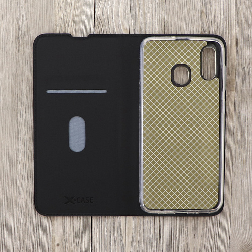Чехол-книжка для Samsung Galaxy A20/A30/M10S, X-CASE, боковой, черный