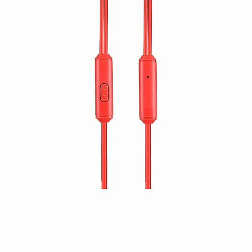 Проводные наушники M14 Universal Earphone, вакуумные с микрофоном, HOCO, красные