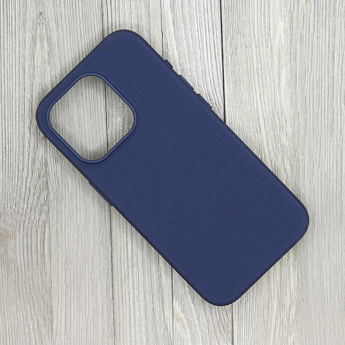 Чехол-накладка для iPhone 15 Pro, тканевый, магнитный (MagSafe), без лого, X-CASE, темно-синий