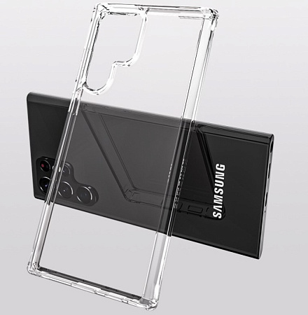 Чехол силиконовый для Samsung Galaxy S23 Ultra, X-CASE, прозрачный