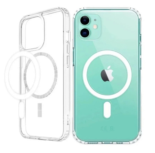Чехол силиконовый для iPhone 11 (6.1), Магнитный (MagSafe), X-CASE, прозрачный