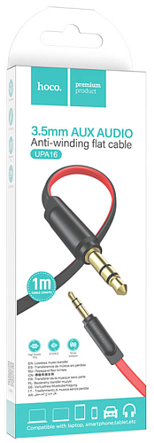 AUX Audio кабель 3,5 мм, UPA16, HOCO, черно-красный