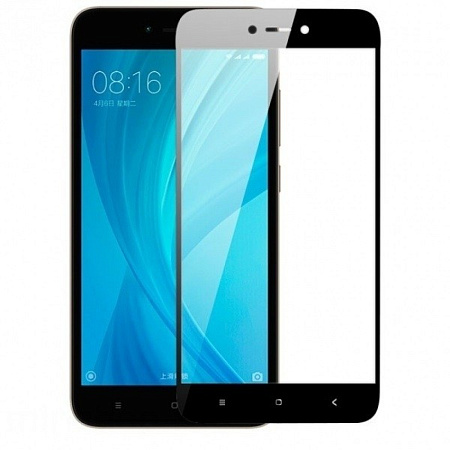 Защитное стекло на Xiaomi Redmi 5A, 5D, черный, X-CASE