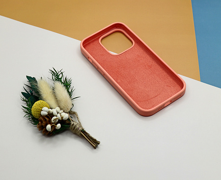 Чехол - накладка для iPhone 13 Pro, Silicon Case, без лого, лососевый