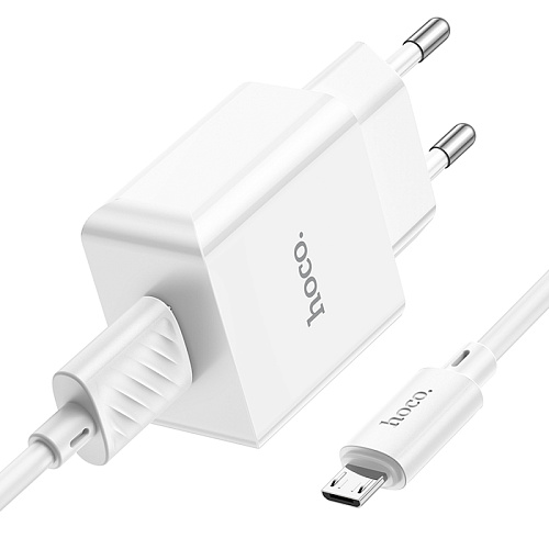 Сетевое зарядное устройство, 1 USB 2.1A (C106A), HOCO, Micro, белый