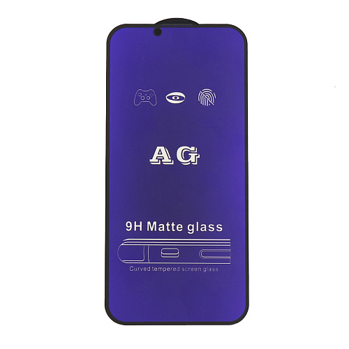 Защитное стекло на iPhone 13/13 Pro/14/16e (6.1), Anti-blue ray матовый, черное, X-CASE