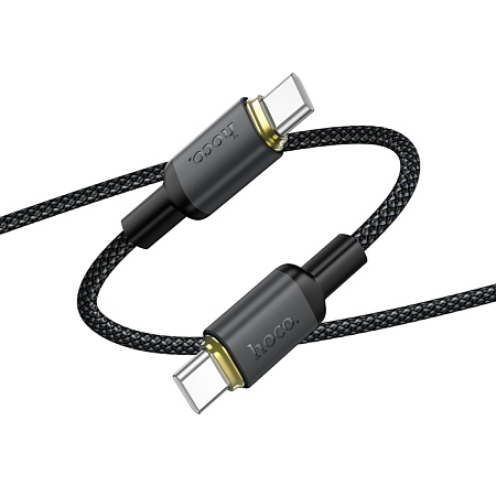Кабель Type-C на Type-C, HOCO, X128, 1 метр, вес: 25г, 60W, цвет черный