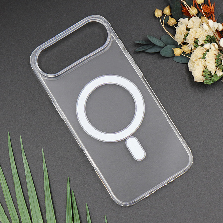 Чехол силиконовый для iPhone 17 Air, Магнитный (MagSafe), X-CASE, прозрачный
