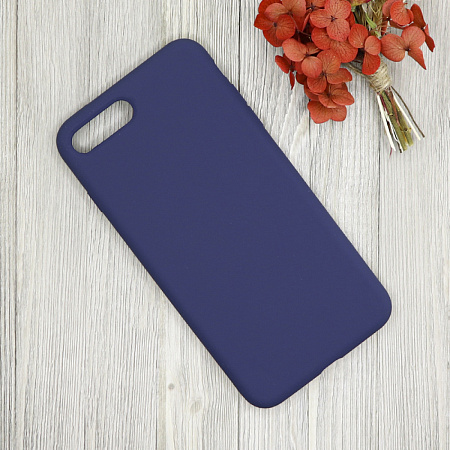 Чехол-накладка для iPhone 7 Plus/8 Plus, Silicon Case, без лого, темно-синий