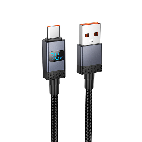 USB Кабель Type-C, HOCO, X118, 1 метр, с дисплеем, цвет черный
